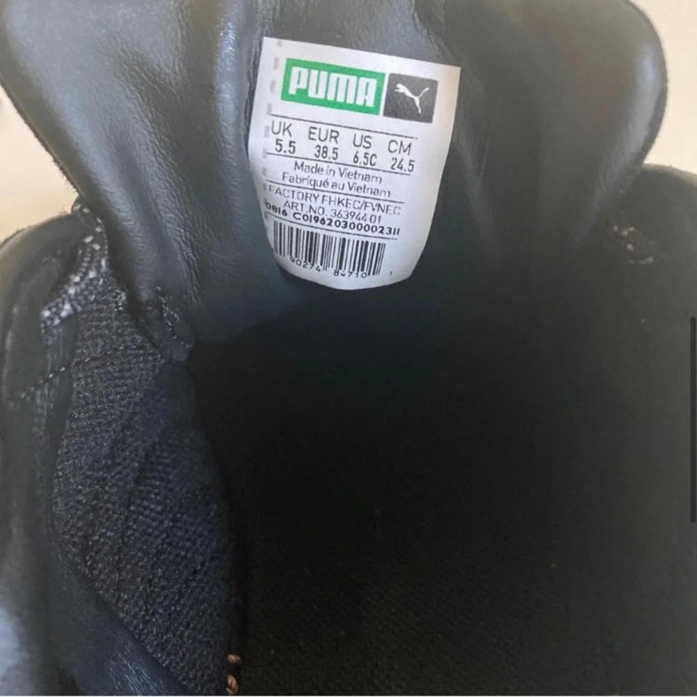 Puma Black Basket Sneakers Kid’s Size 6.5
